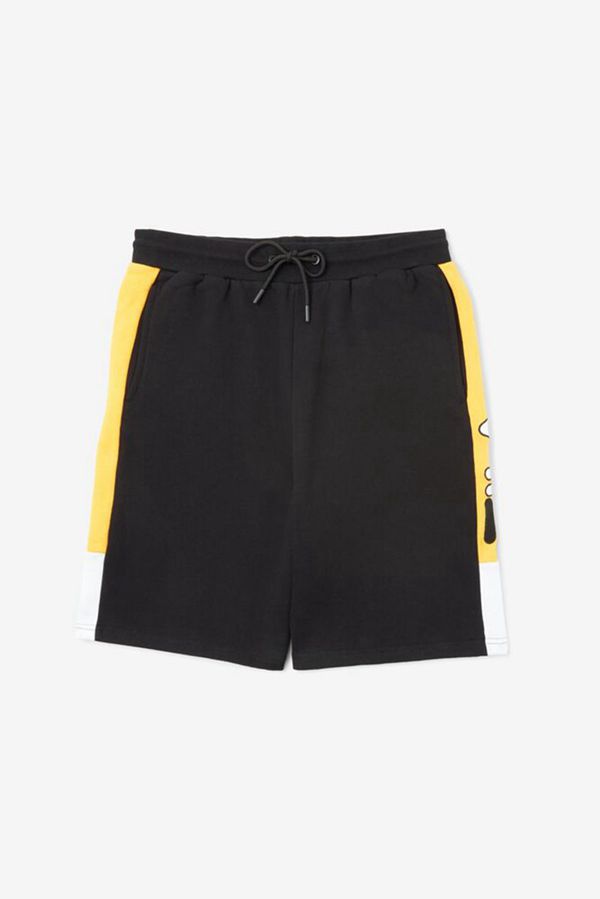 Fila Roy Men's Shorts - Black/Yellow/White,NZ 965-52180